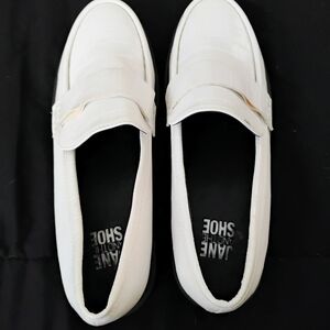 JANE AND THE SHOE Classic White Loafers